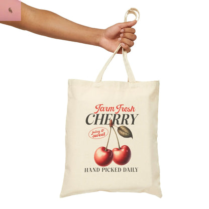 Fresh cherries cotton Canvas Tote or grocery tote the flirty crow