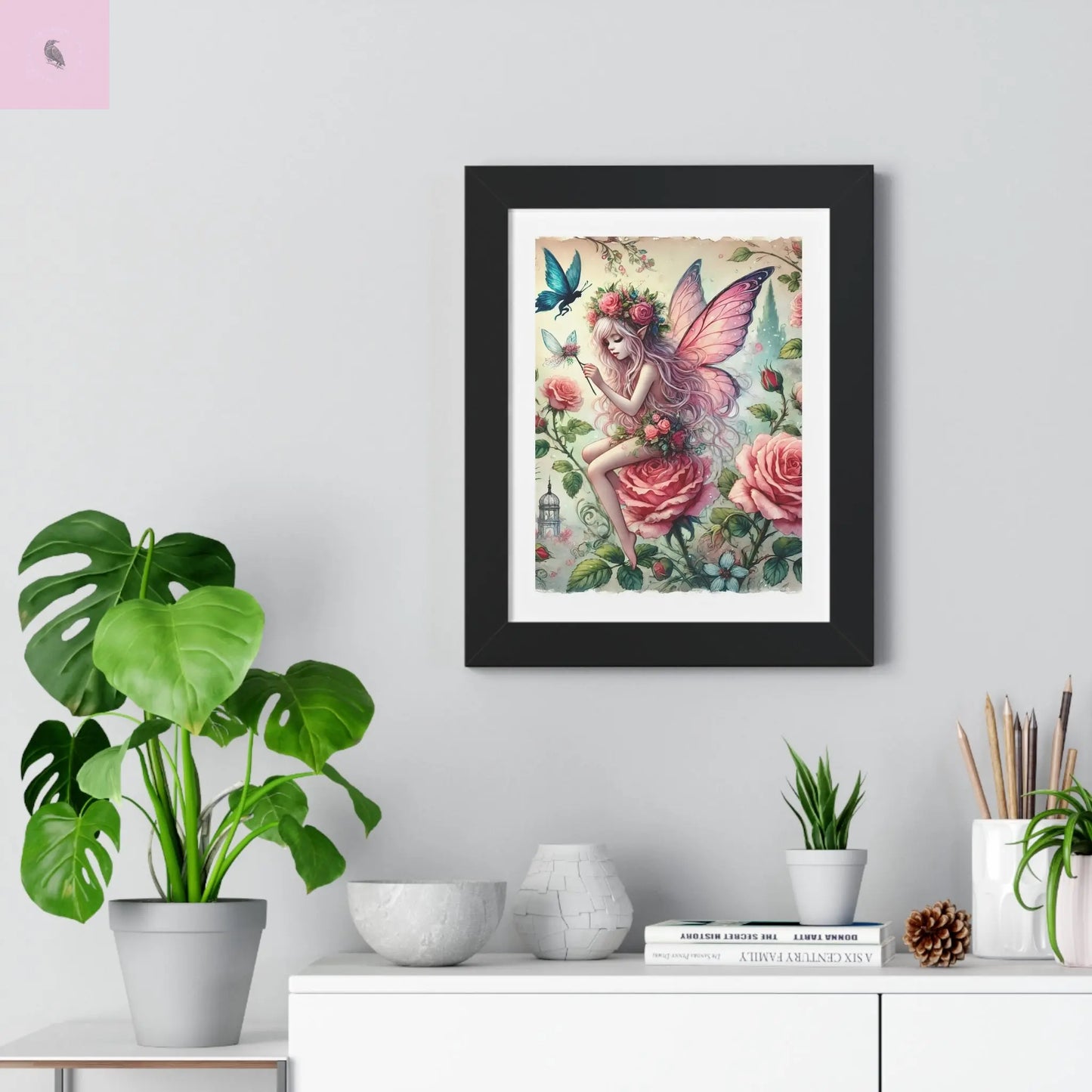 Framed Fairy wall art - The flirty crow