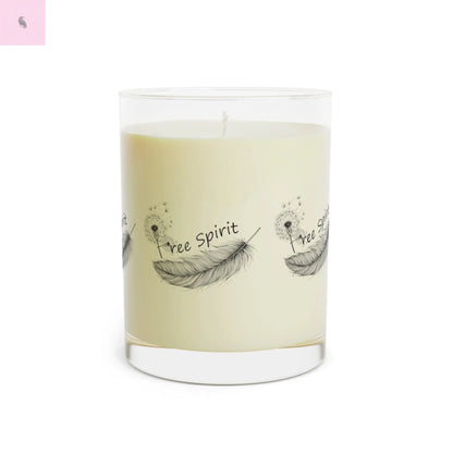 free spirit. Glass 11 oz soy wax feather   candle the flirty crow