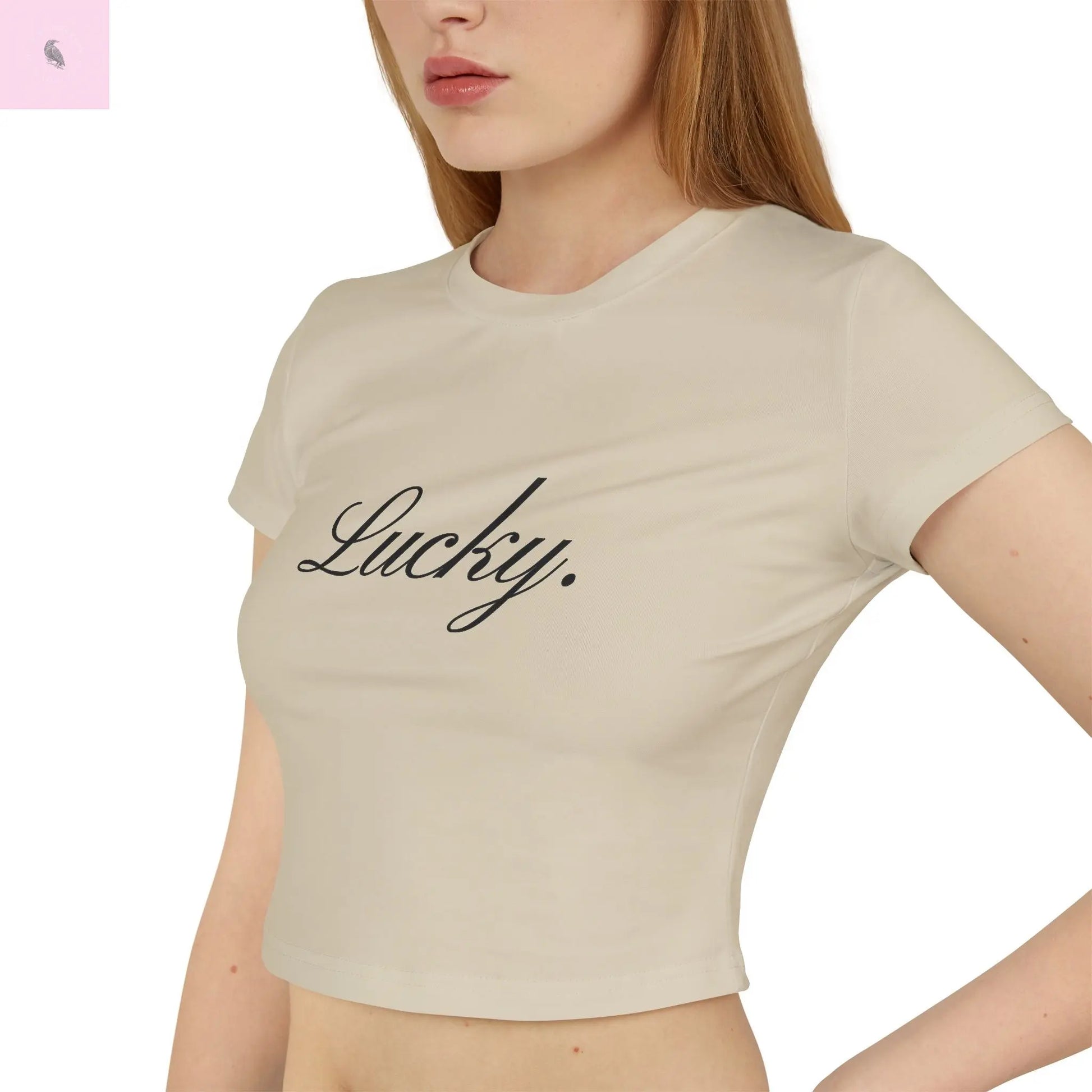 Cropped Baby Tee - Lucky Womens Cotton the flirty crow