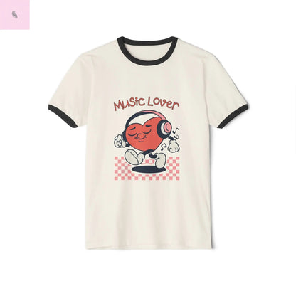 Music Lover Unisex Cotton Ringer T-Shirt – Perfect Gift for Music Enthusiasts Printify