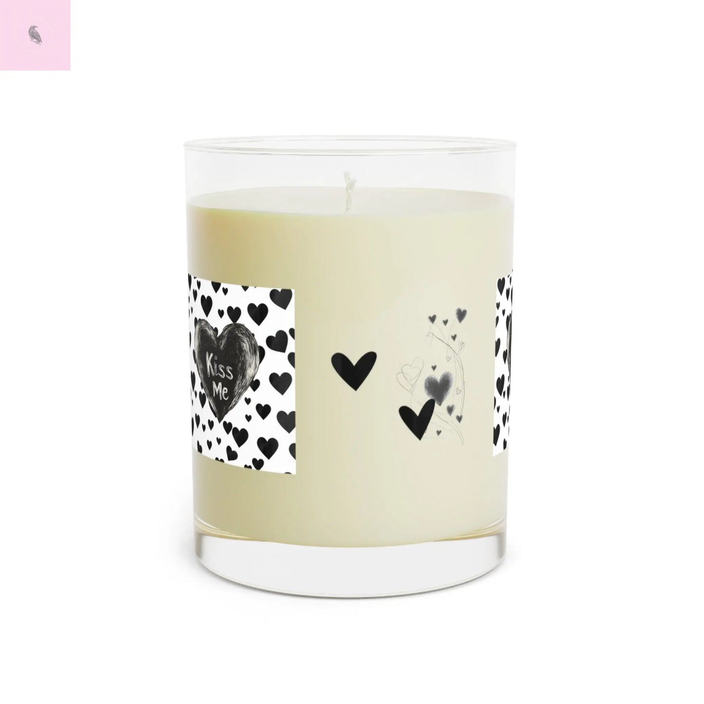 Valentines day scented glass 11 0z soy candle the flirty crow