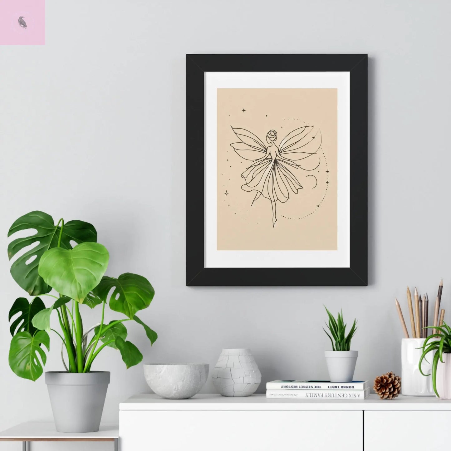 Whimsical Fairy Framed Vertical wall art - Enchanting Home Decor for fairy Lovers - The flirty crow
