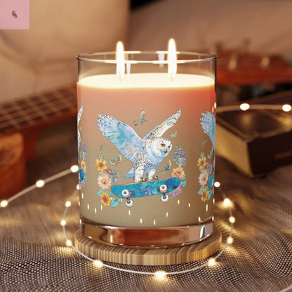 Soy Candle - Owl Lover Skateboarding 11oz Glass The flirty crow