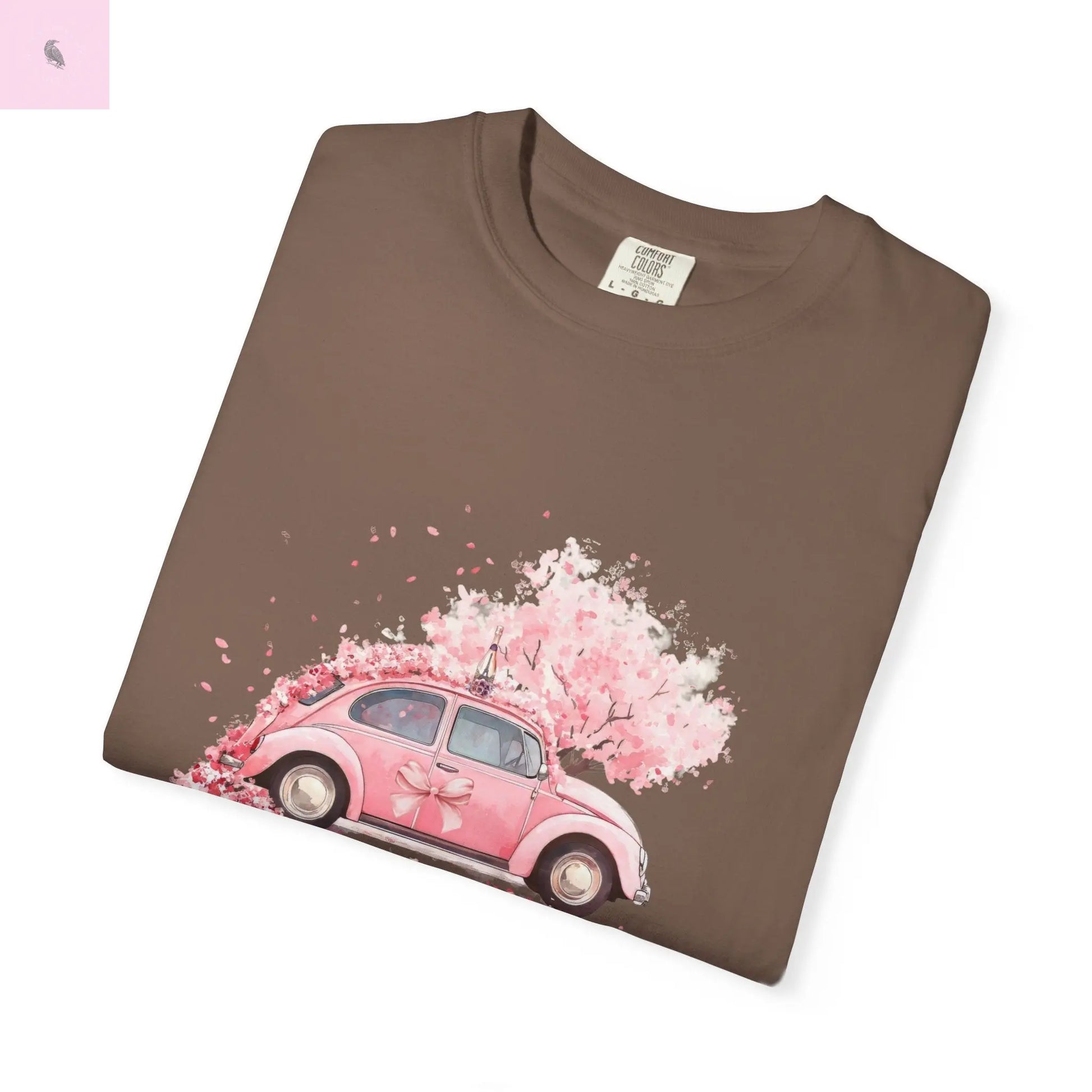 Vintage Car Floral T-Shirt, Unisex Tee, Casual Wear, Gift for Her, Spring Fashion, Boho Style, coquette design Printify