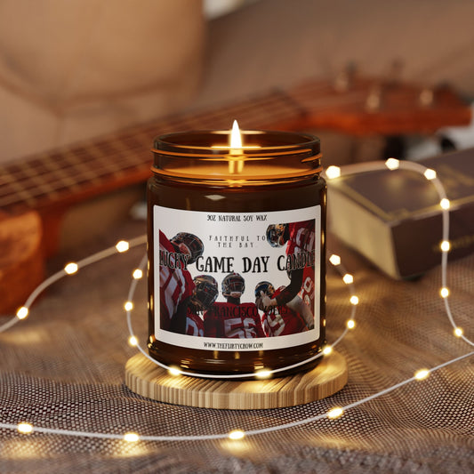 49er Lucky Game Day Soy Candle, 49er fan good luck scented candle for the home.