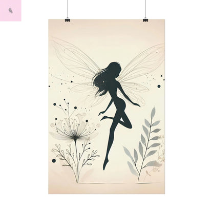 Elegant Fairy Silhouette Rolled Poster - Enchanting Wall Art for Home Decor - The flirty crow