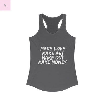 Women's Graphic Tank - Make Love Make Art Design Printify