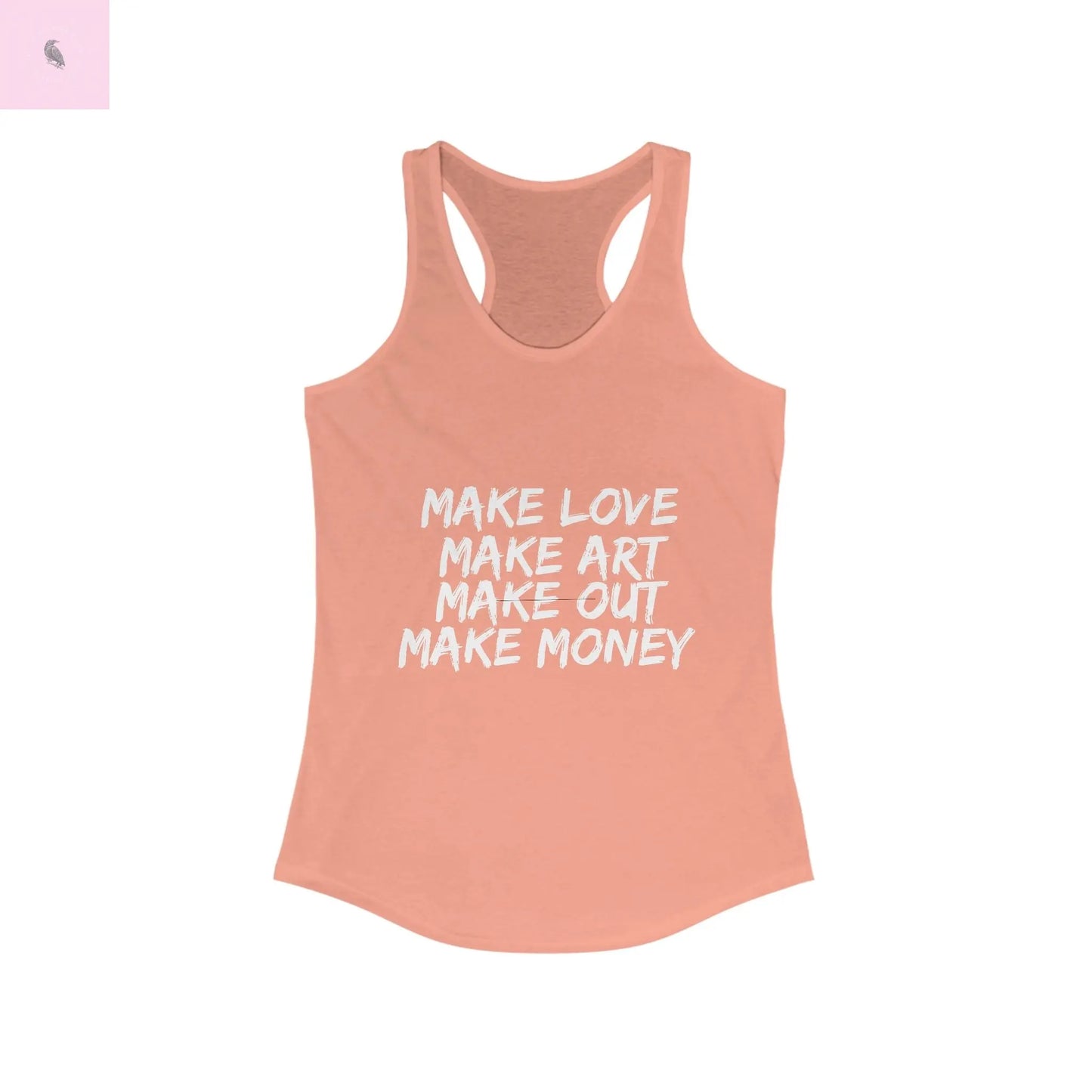Women's Graphic Tank - Make Love Make Art Design Printify