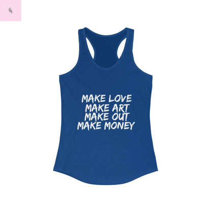 Women's Graphic Tank - Make Love Make Art Design Printify