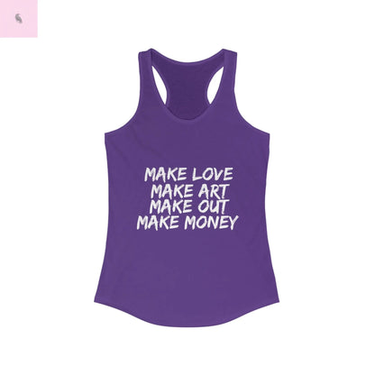 Women's Graphic Tank - Make Love Make Art Design Printify