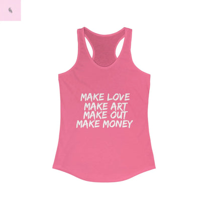 Women's Graphic Tank - Make Love Make Art Design Printify