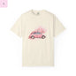 Vintage Car Floral T-Shirt, Unisex Tee, Casual Wear, Gift for Her, Spring Fashion, Boho Style, coquette design Printify