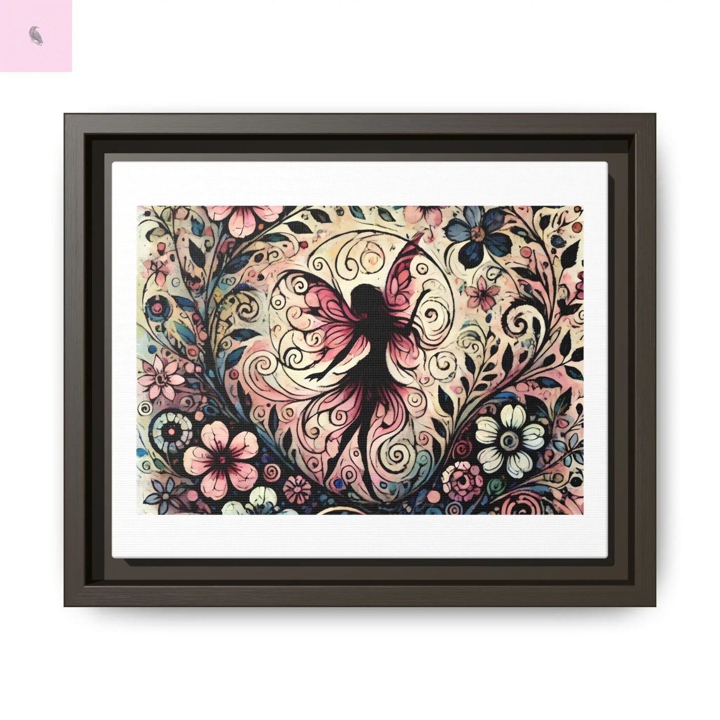 Framed Canvas Fairy art - The flirty crow