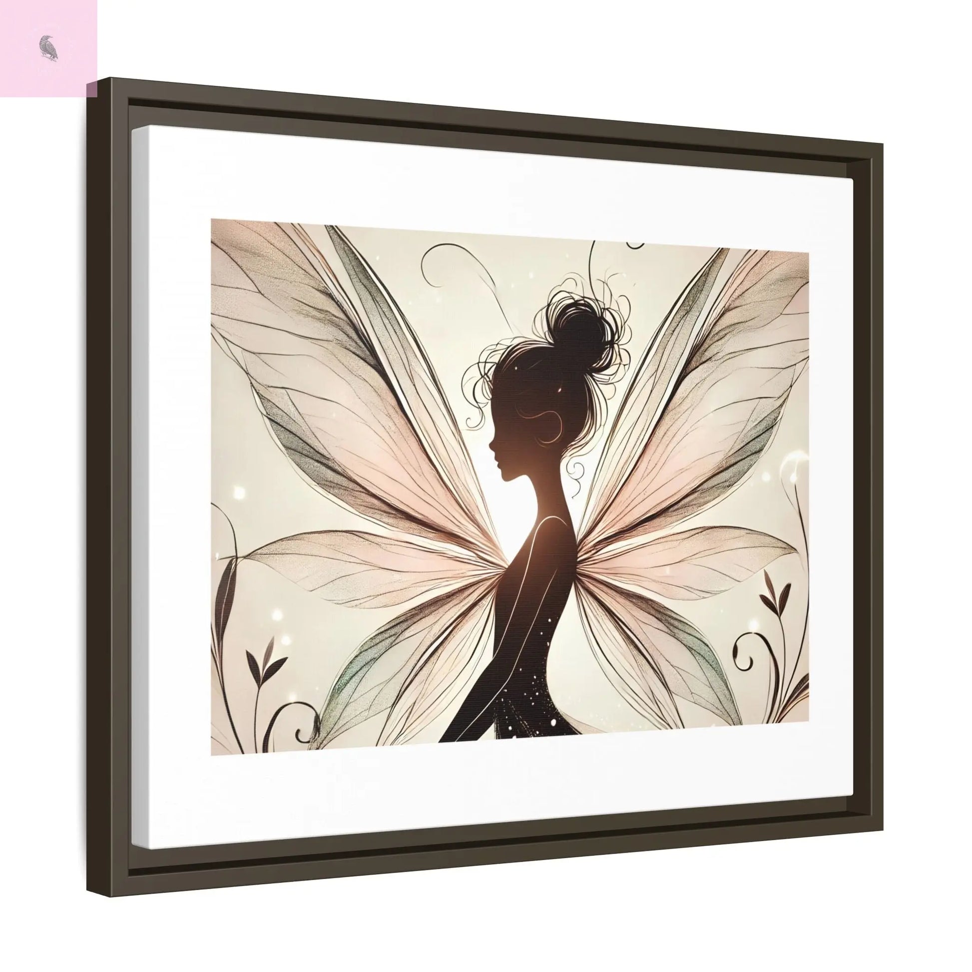 Framed Canvas Fairy wall art - The flirty crow