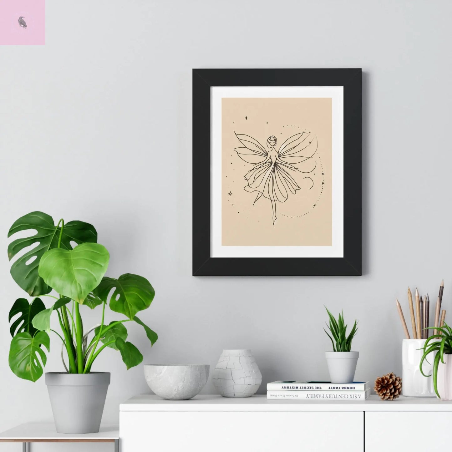 Whimsical Fairy Framed Vertical wall art - Enchanting Home Decor for fairy Lovers - The flirty crow