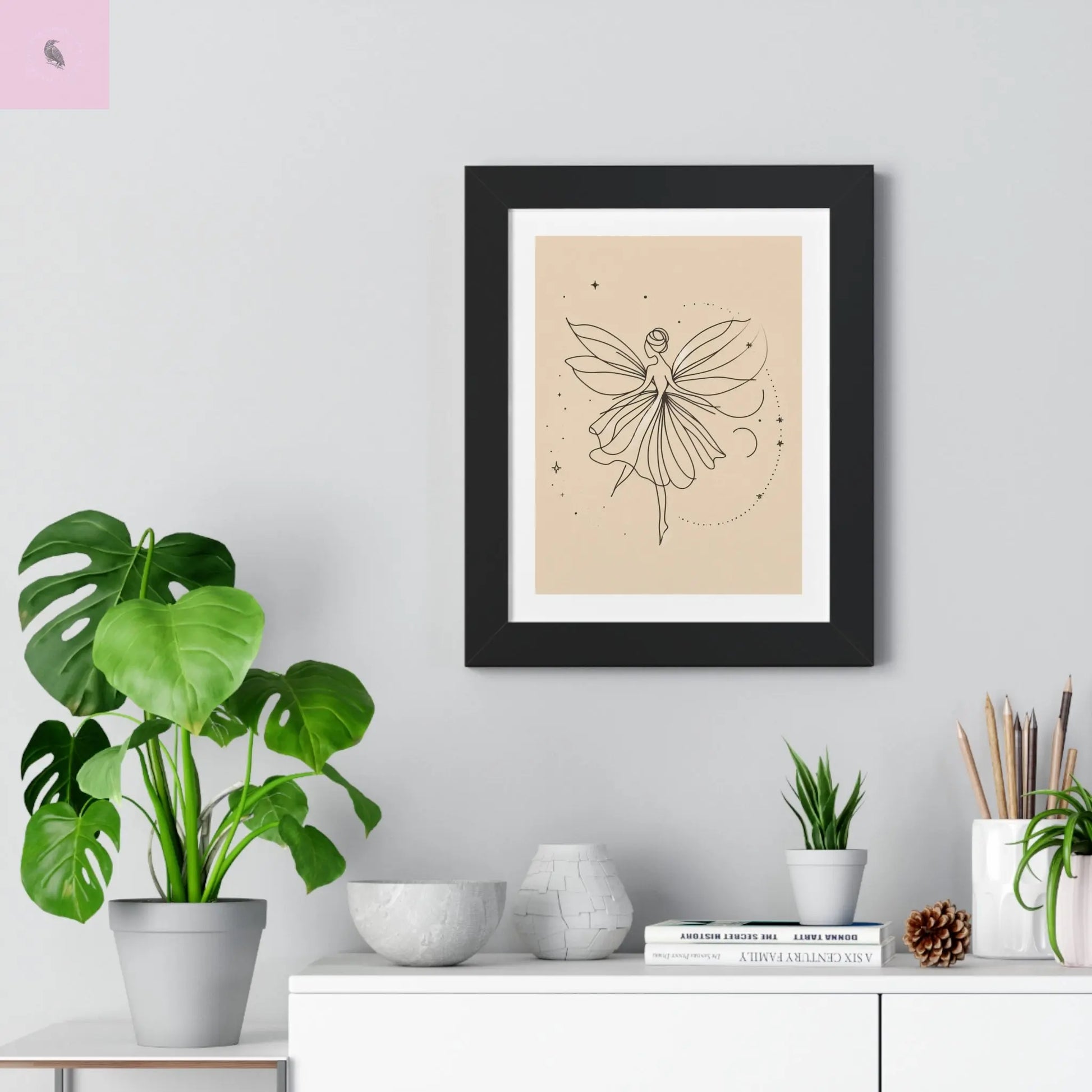 Whimsical Fairy Framed Vertical wall art - Enchanting Home Decor for fairy Lovers - The flirty crow