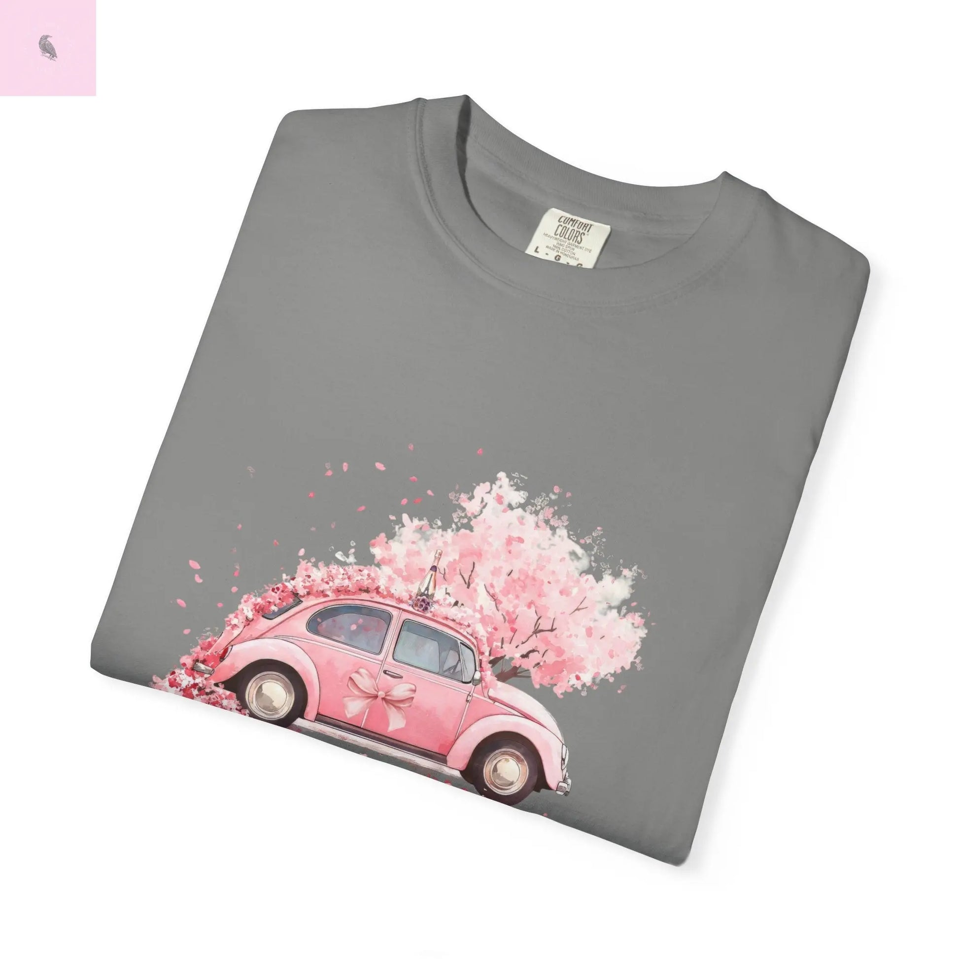 Vintage Car Floral T-Shirt, Unisex Tee, Casual Wear, Gift for Her, Spring Fashion, Boho Style, coquette design Printify
