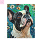 French Bulldog Canvas Art, Dog Lover Home Decor, Pet Portrait Wall Art, Floral Canvas Print, Gift for Dog Owners, French Bulldog gift Printify