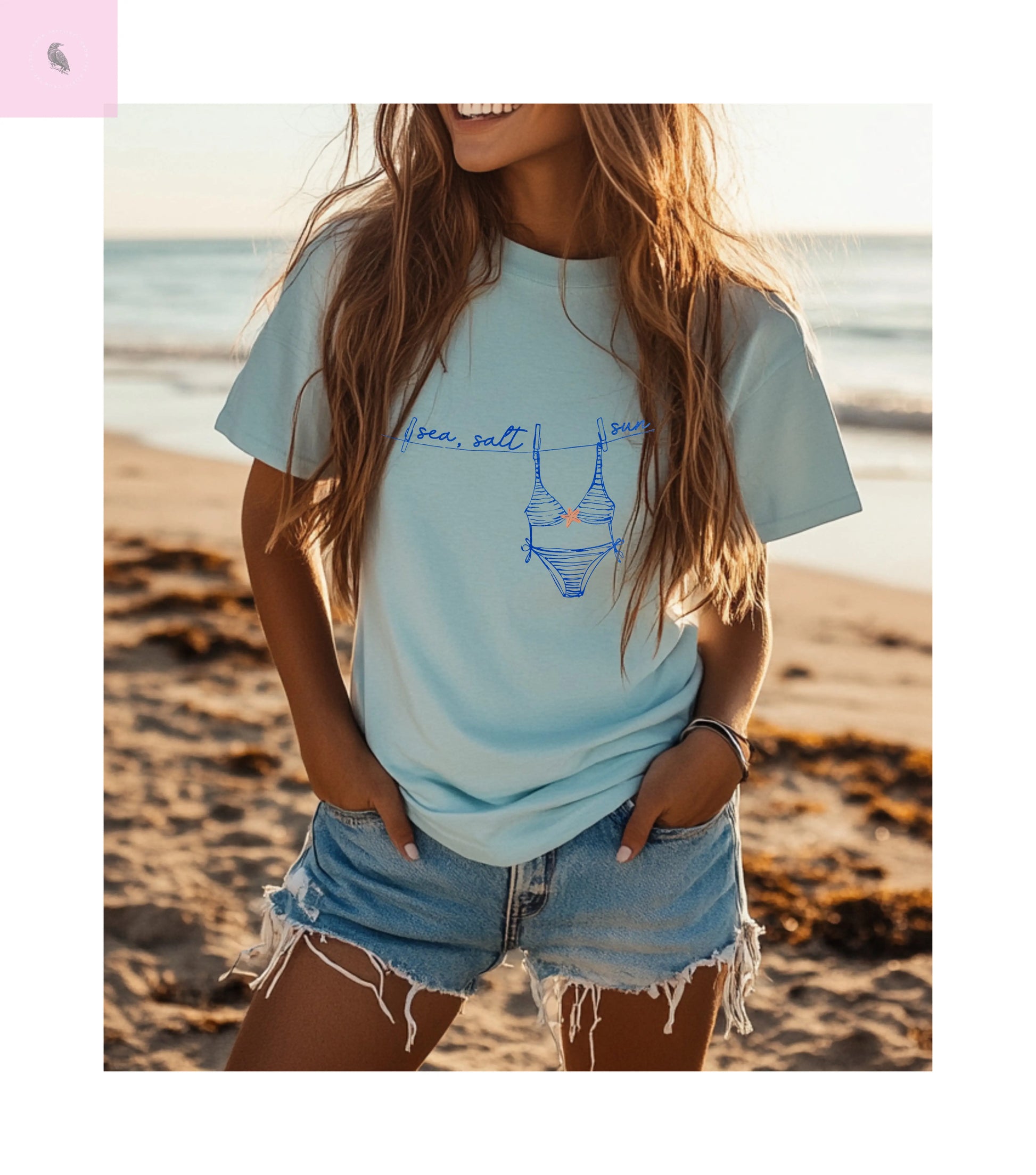 Summer beach tee, Beach Vacation  tshirt, Comfort Colors tee, Unisex T-shirt , gift for her,beach lover gift. The flirty crow