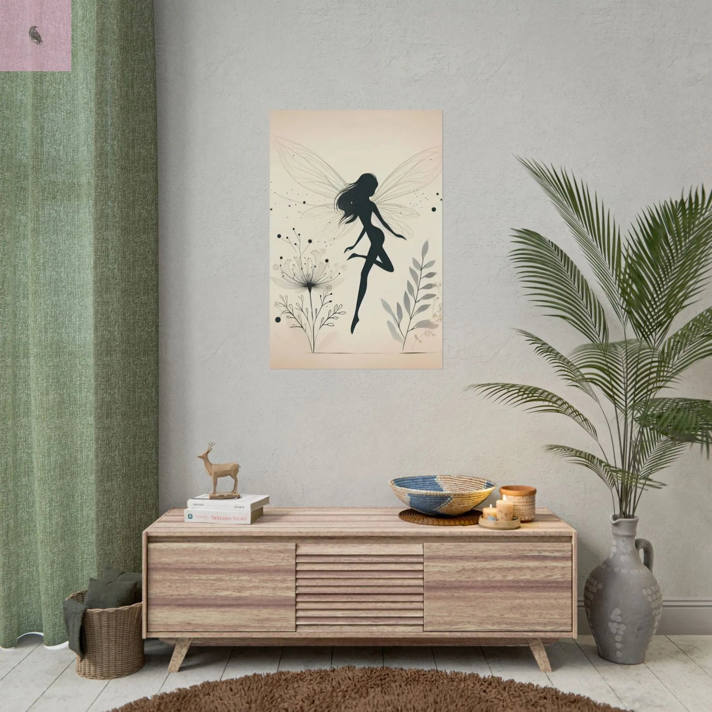 Elegant Fairy Silhouette Rolled Poster - Enchanting Wall Art for Home Decor The flirty crow