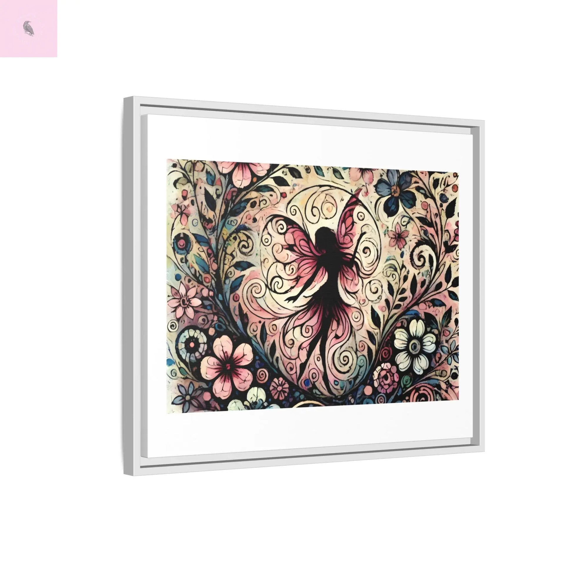 Framed Canvas Fairy art - The flirty crow