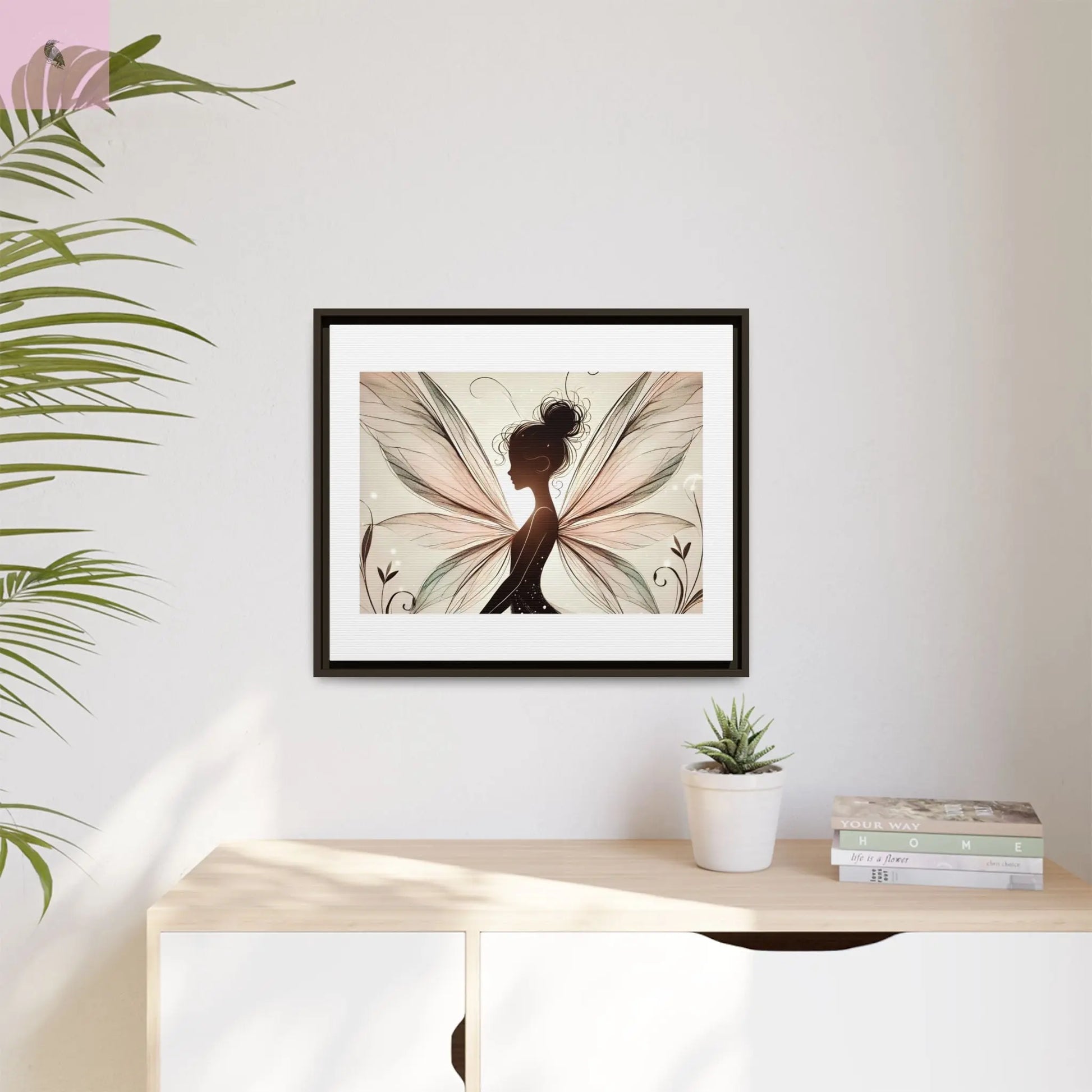 Framed Canvas Fairy wall art - The flirty crow