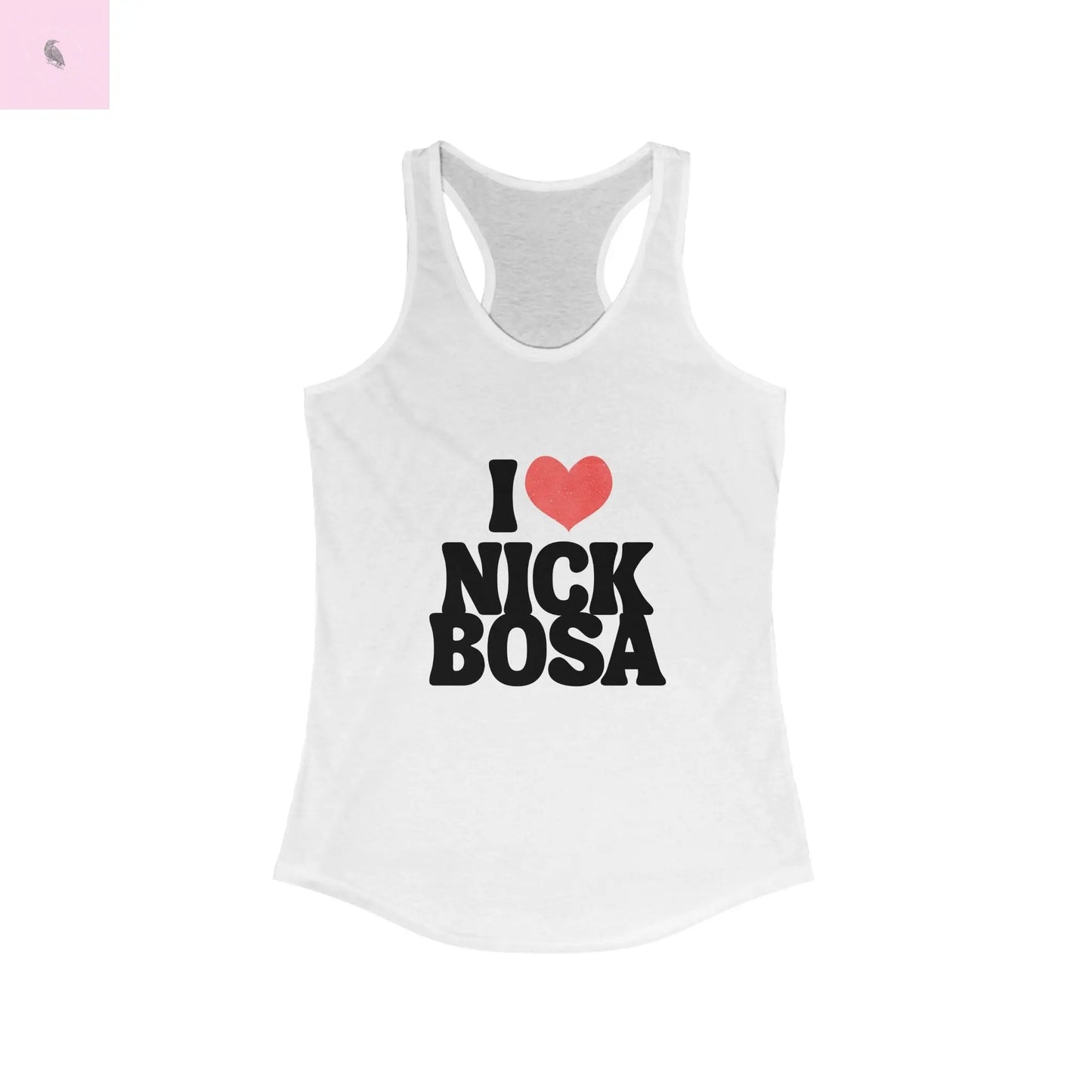 I Love Nick Bosa Women's Racerback Tank Top, Sports Fan Shirt, Workout Tank,  Game day tank,Gift for Football Lovers, 49er fan Apparel Printify