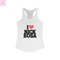 I Love Nick Bosa Women's Racerback Tank Top, Sports Fan Shirt, Workout Tank,  Game day tank,Gift for Football Lovers, 49er fan Apparel Printify