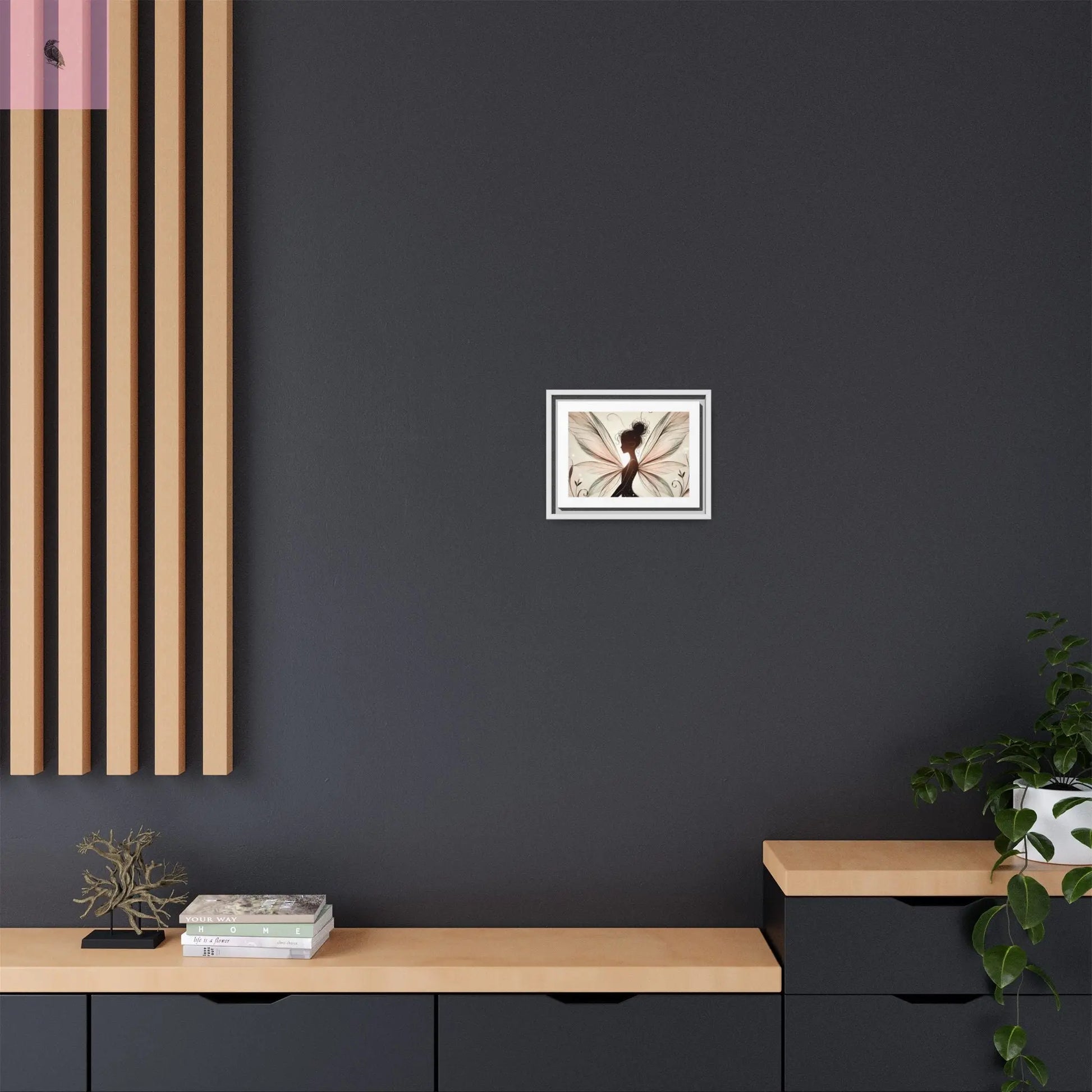 Framed Canvas Fairy wall art - The flirty crow