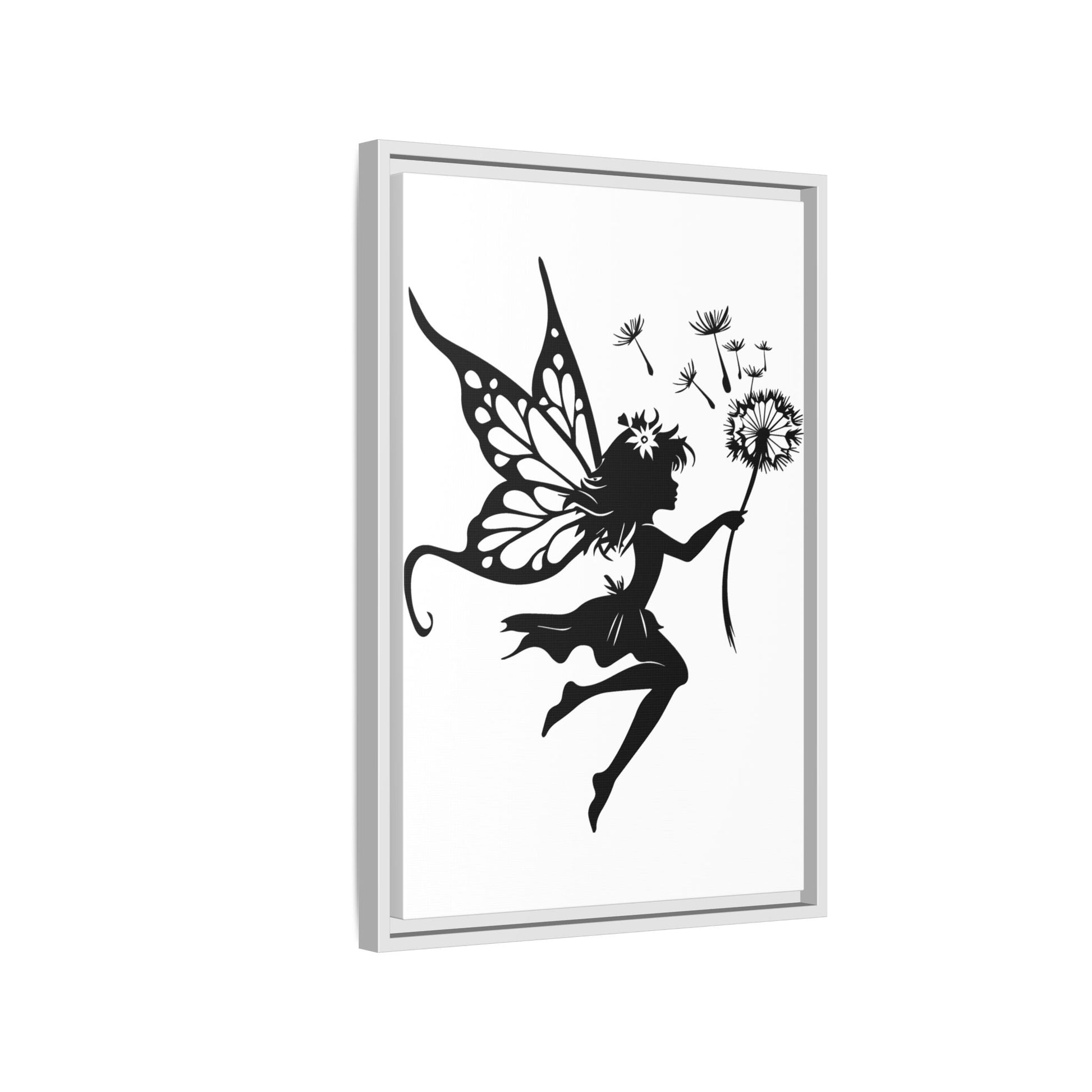 Framed Canvas Fairy Art, whimsical wall decor, nursery room art, gift for her - The flirty crow