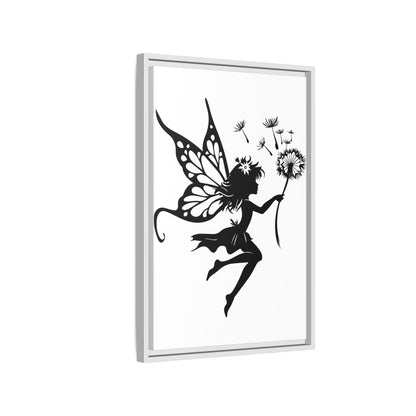 Framed Canvas Fairy Art, whimsical wall decor, nursery room art, gift for her - The flirty crow