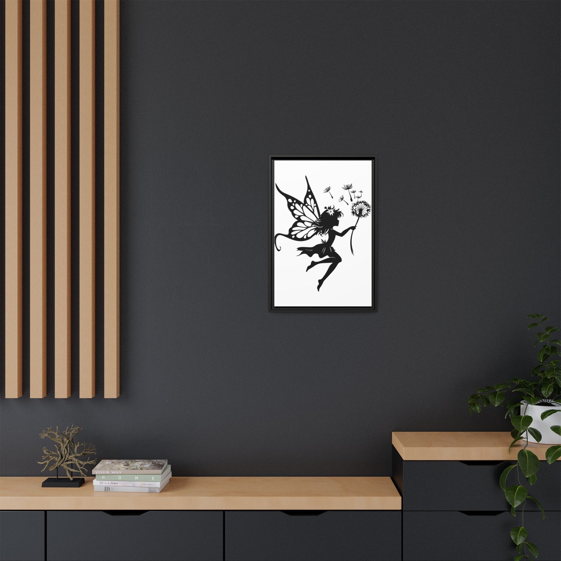 Framed Canvas Fairy Art, whimsical wall decor, nursery room art, gift for her - The flirty crow
