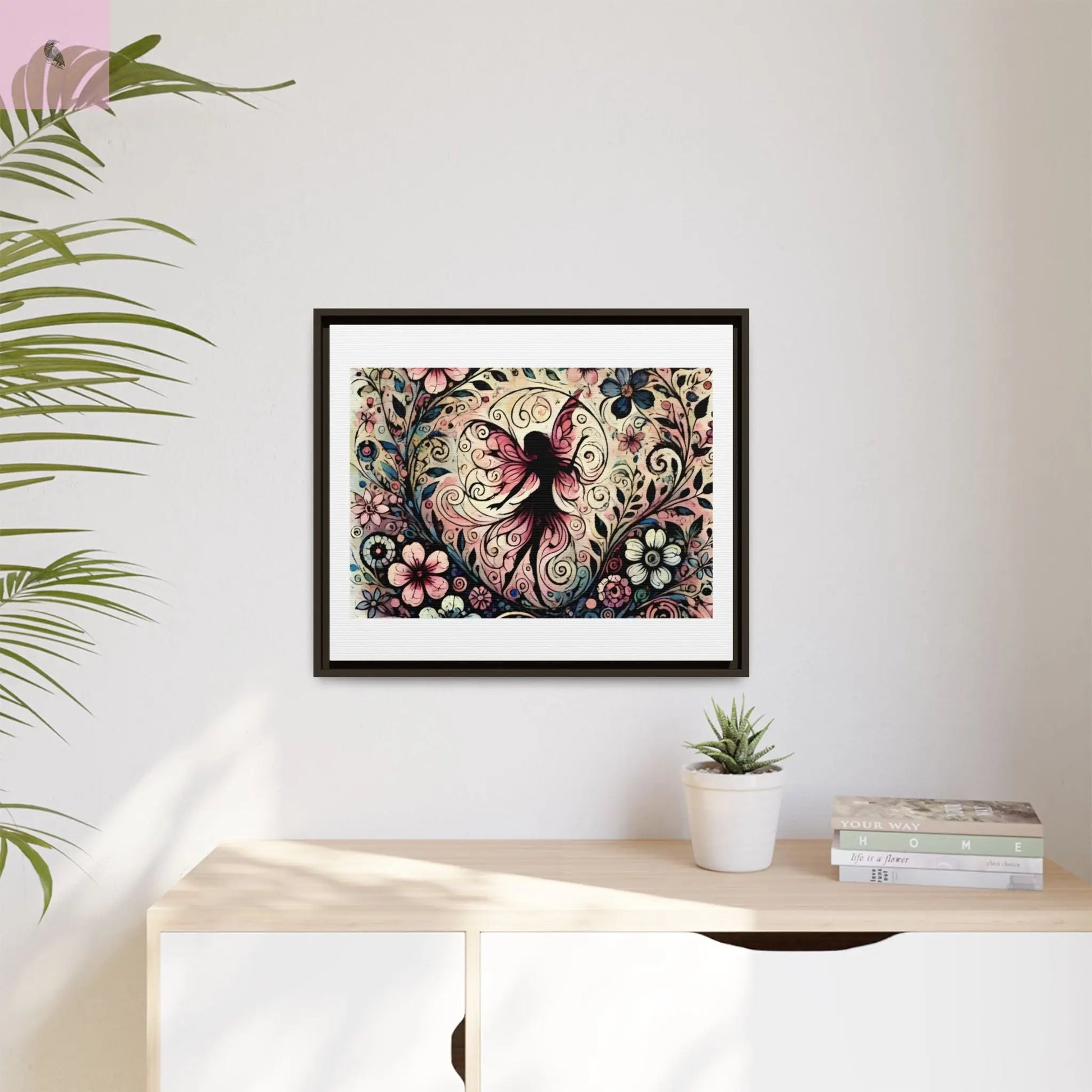 Framed Canvas Fairy art - The flirty crow
