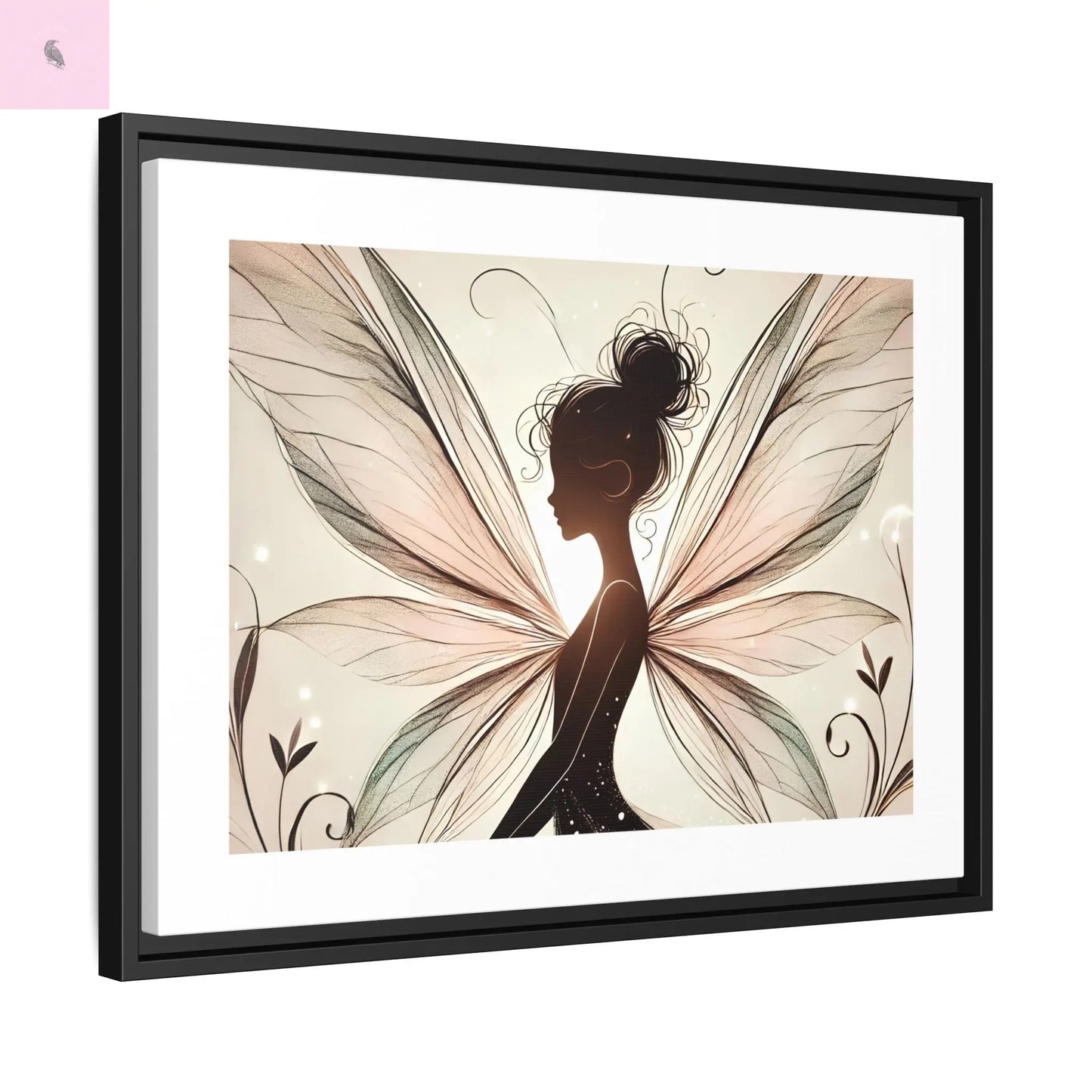 Framed Canvas Fairy wall art - The flirty crow