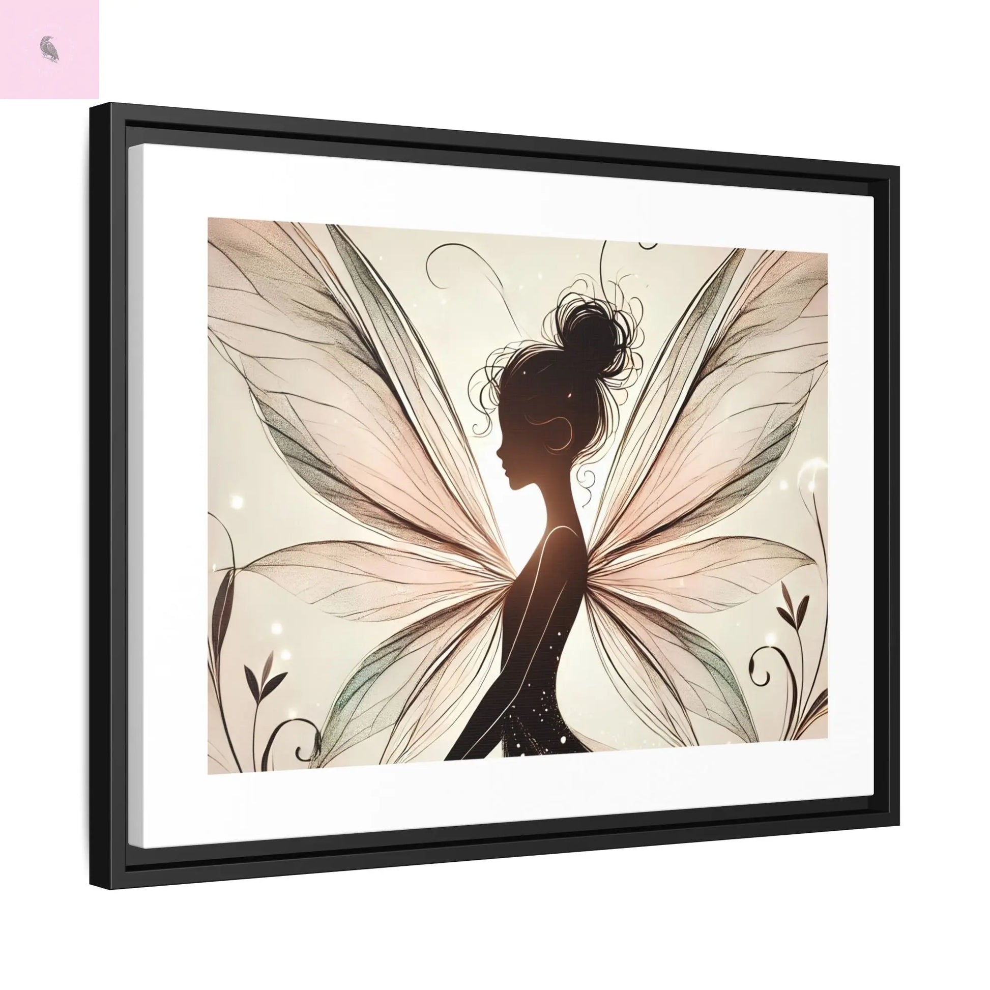Framed Canvas Fairy wall art - The flirty crow