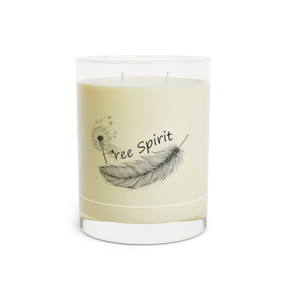 Free Spirit Scented Candle 11o z Glass Jar, Relaxing Dandelion & Feather Aroma