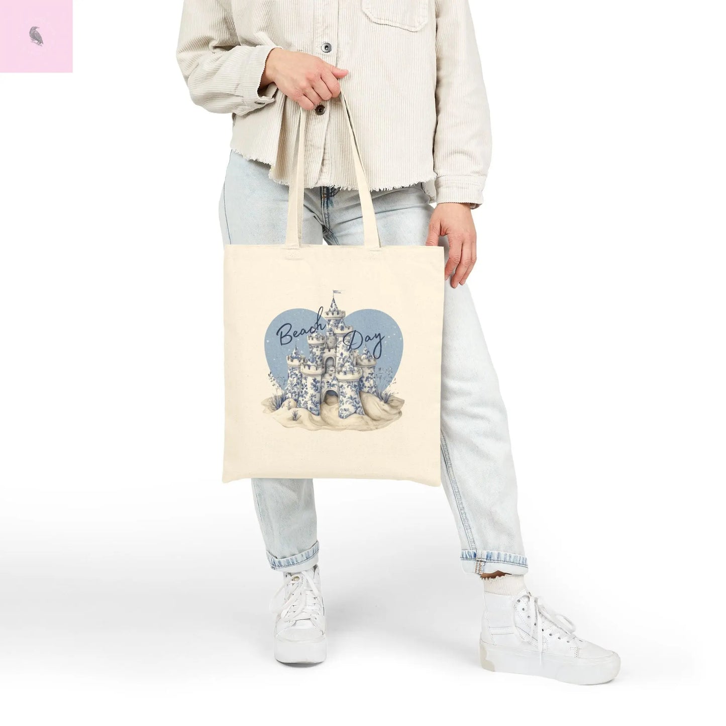 Beach Day Cotton Canvas Tote Bag, Eco-Friendly Shopping Bag, Vacation Bag, Summer Tote, Gift for Beach Lovers, Casual Everyday Use The flirty crow