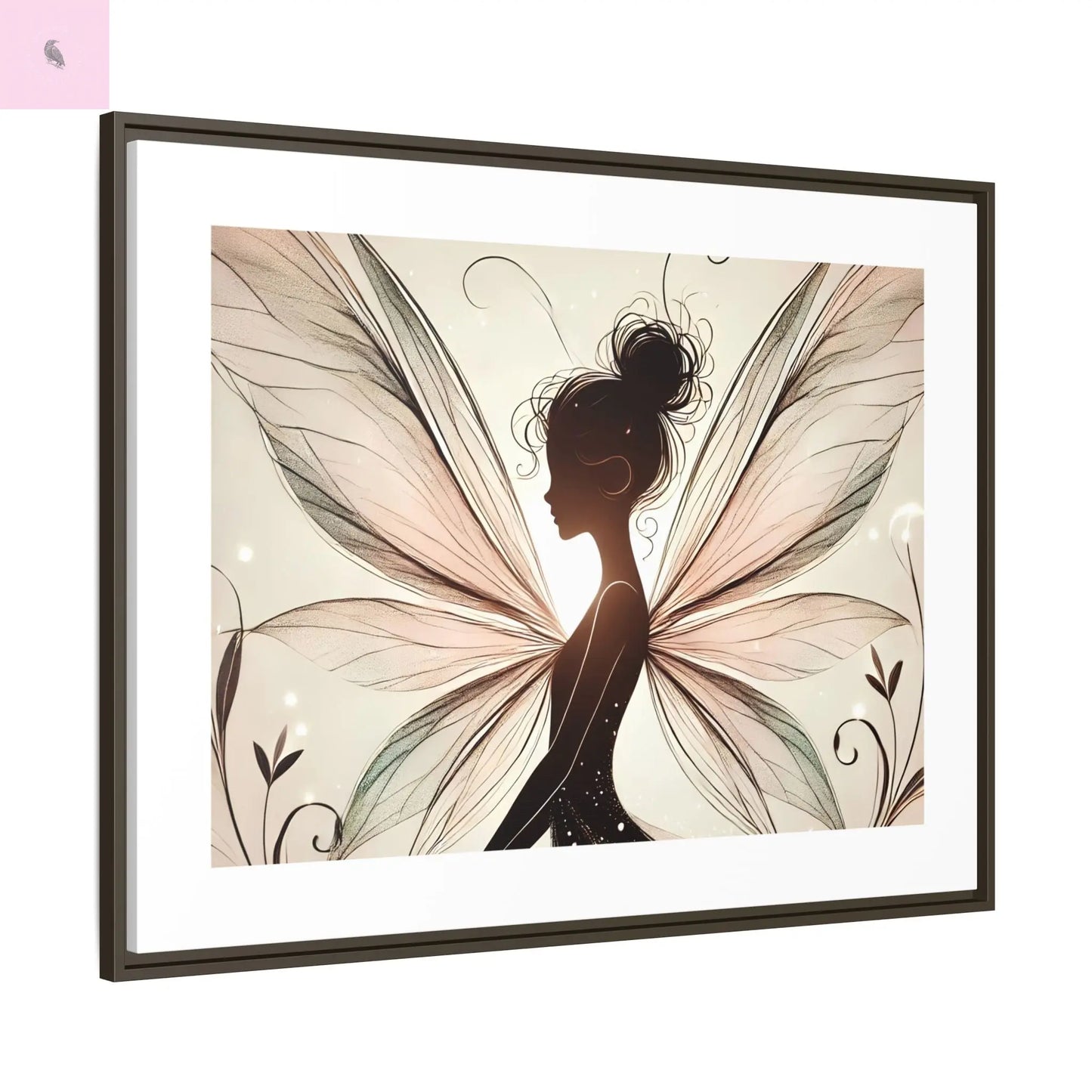 Framed Canvas Fairy wall art - The flirty crow