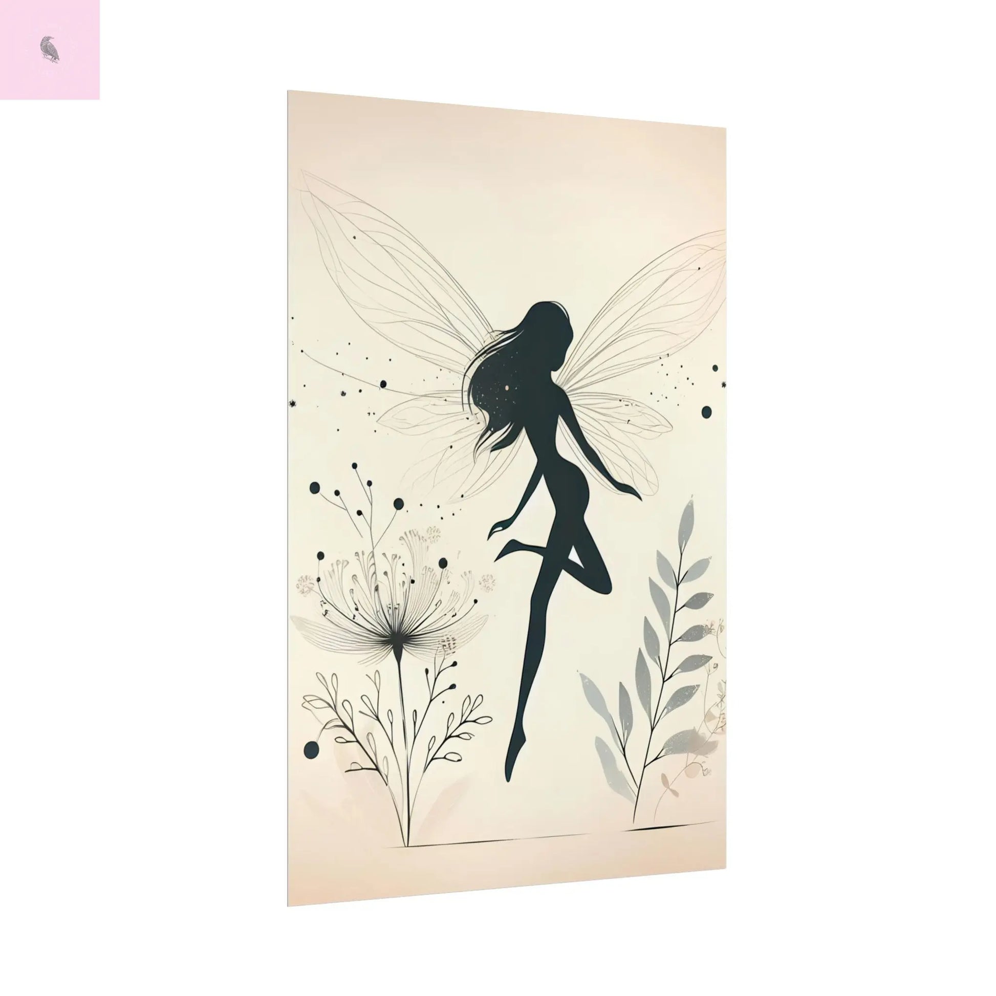 Elegant Fairy Silhouette Rolled Poster - Enchanting Wall Art for Home Decor The flirty crow