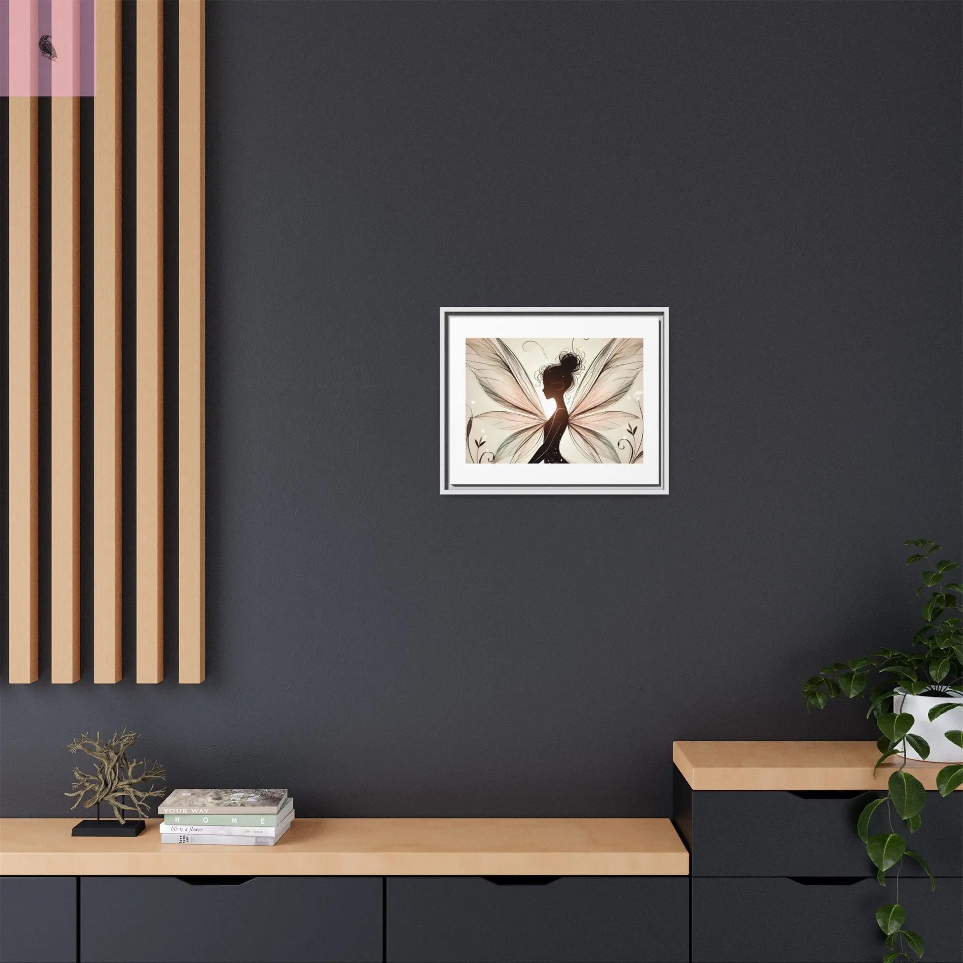 Framed Canvas Fairy wall art - The flirty crow