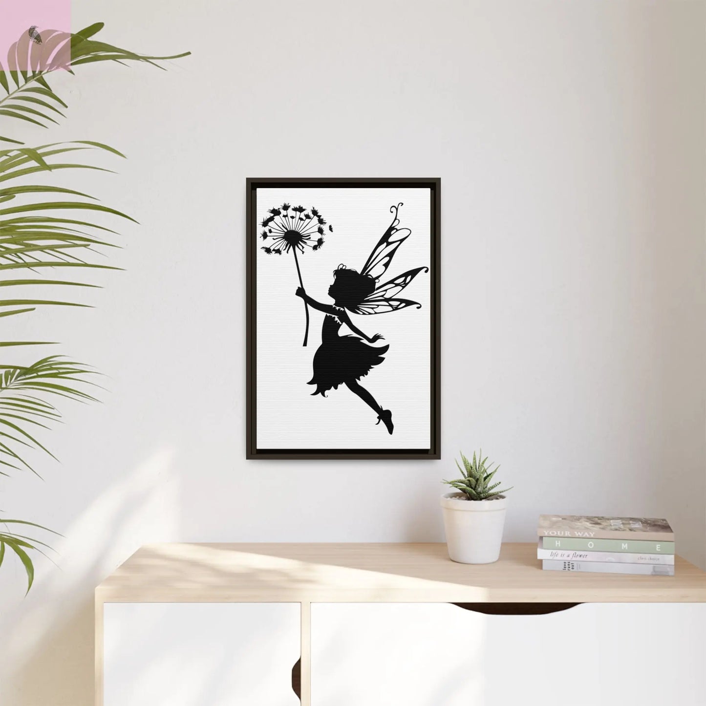 Framed canvas Fairy Silhouette Wall Art, Fairy lover Home Decor, Whimsical Framed Canvas, Fairy Gift, Kids Room Decoration, Nursery Art The flirty crow