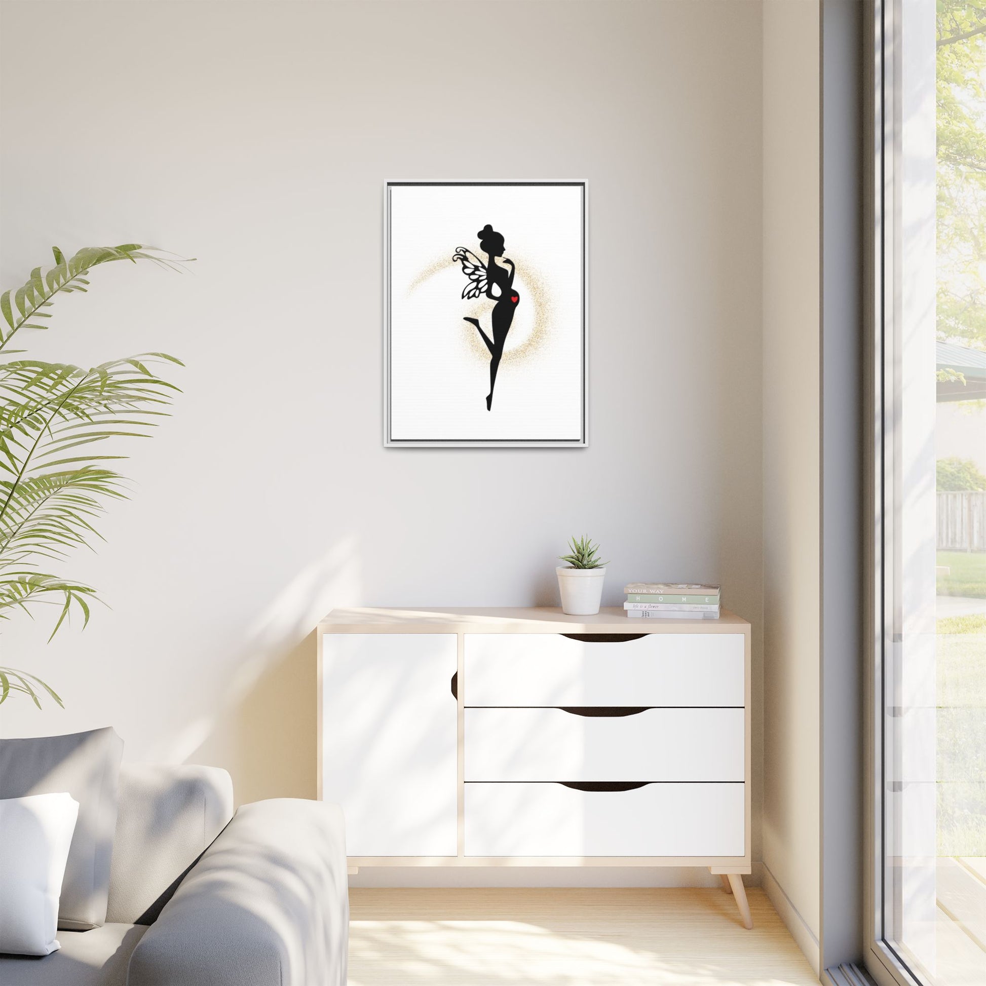 Framed Fairy Art Print - Enchanting Decor for Expecting Mothers, Baby Shower Gift, Elegant Nursery Wall Art, Whimsical Home Accent - The flirty crow