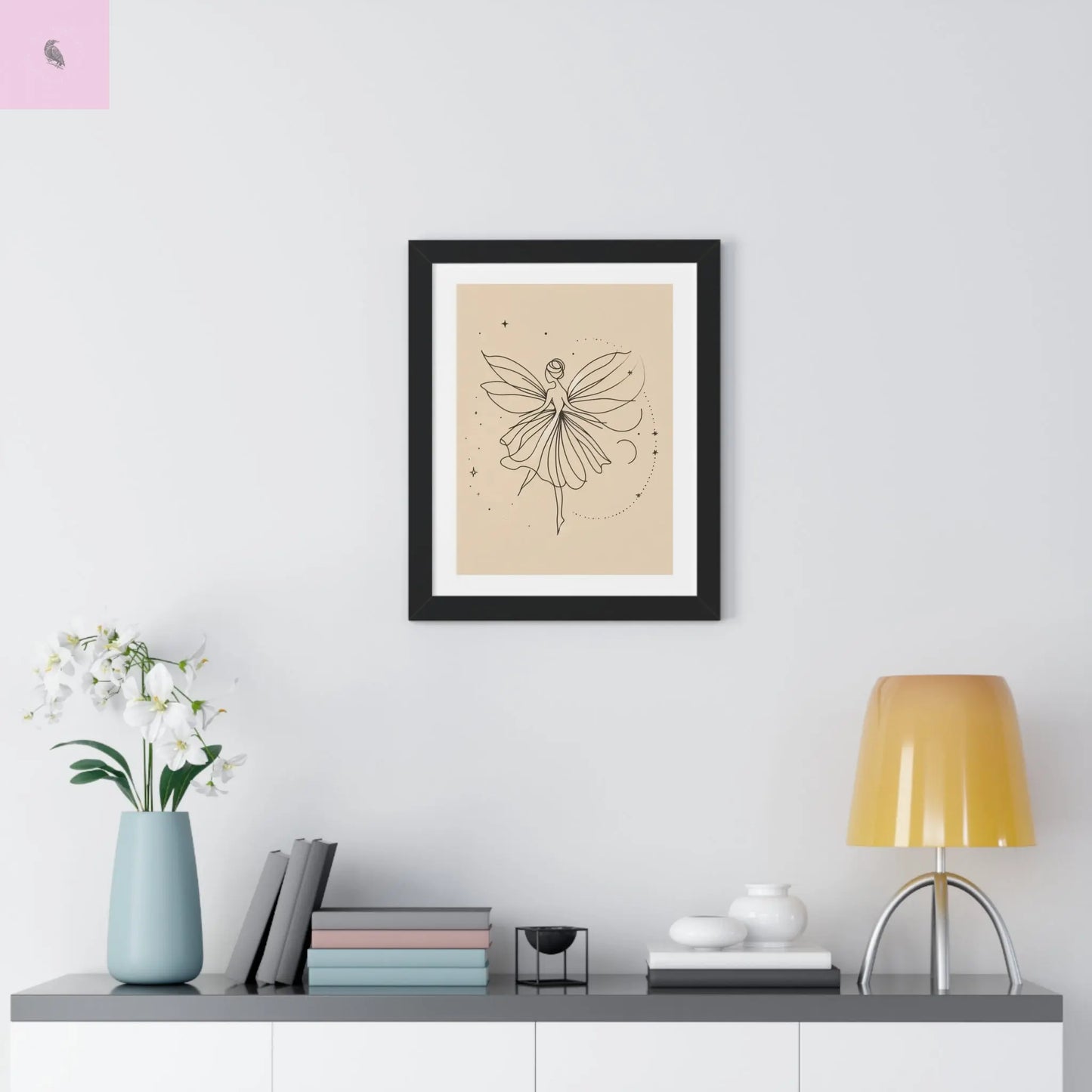 Whimsical Fairy Framed Vertical wall art - Enchanting Home Decor for fairy Lovers - The flirty crow