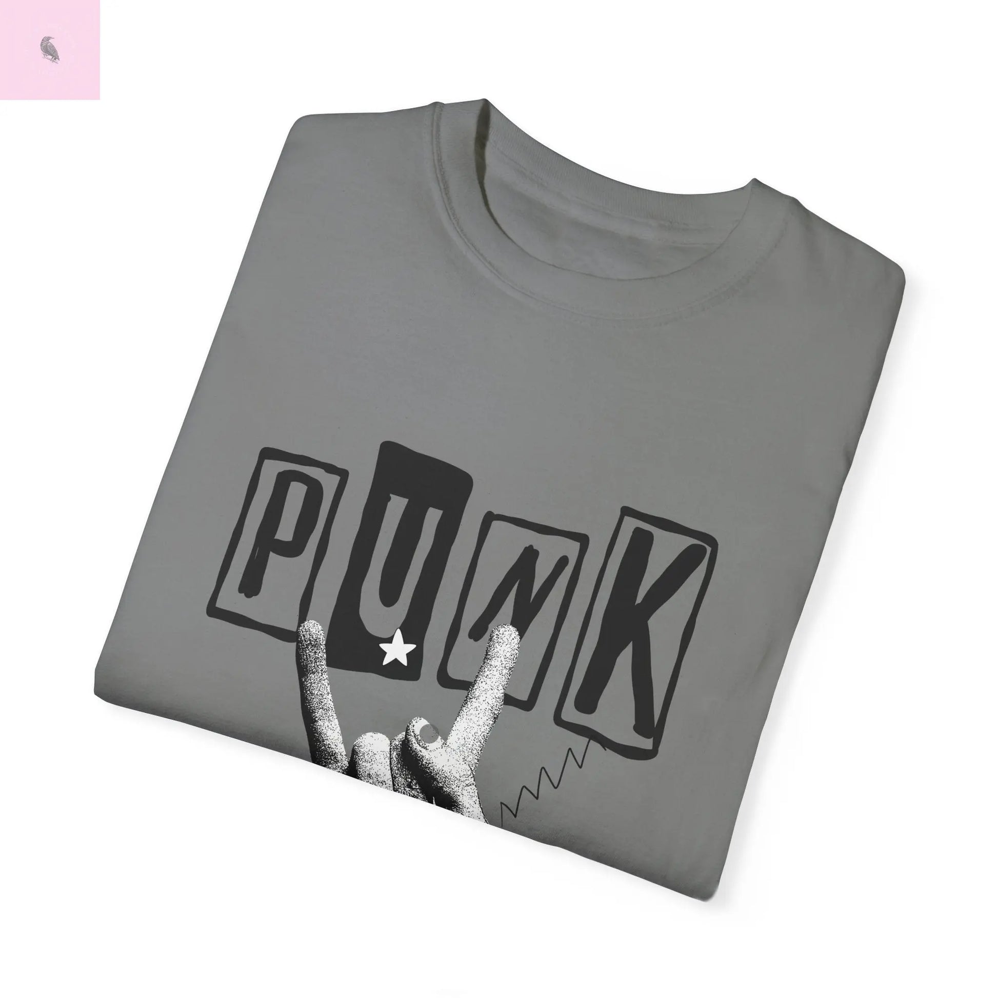 Punk Rock Unisex Garment-Dyed T-Shirt - Retro Graphic Tee for Music Lovers The flirty crow