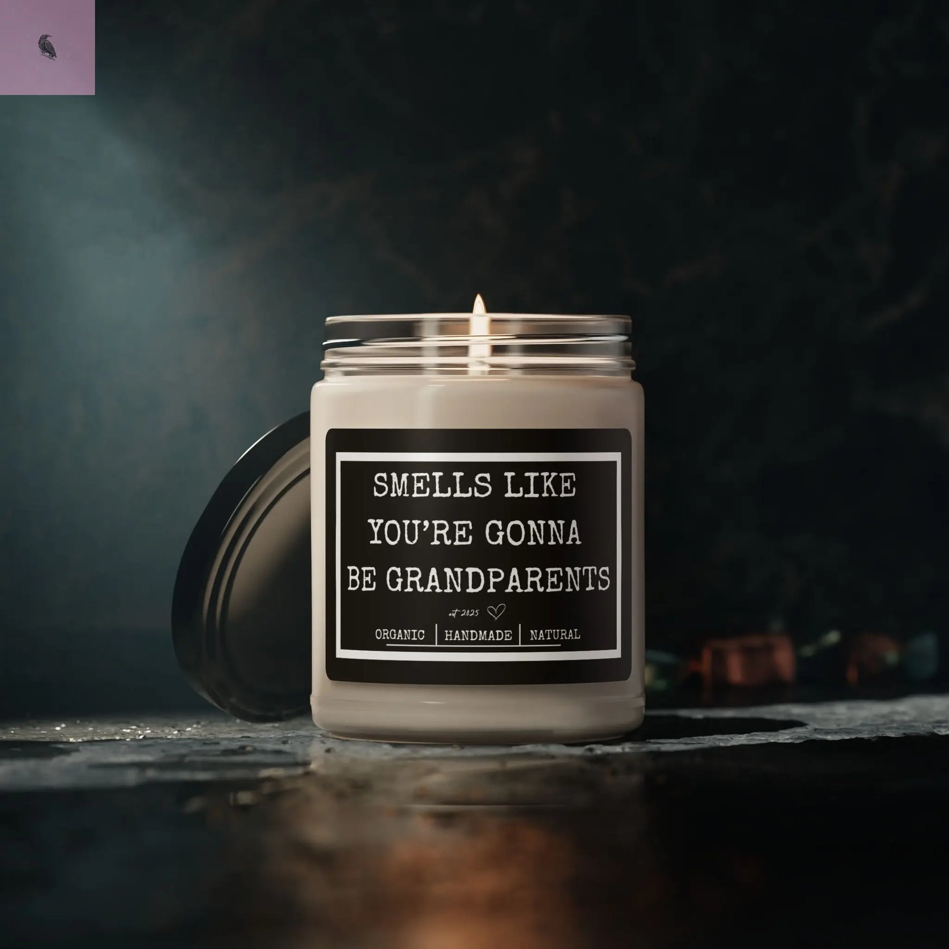 Soy Candle New grandparents gift The flirty crow