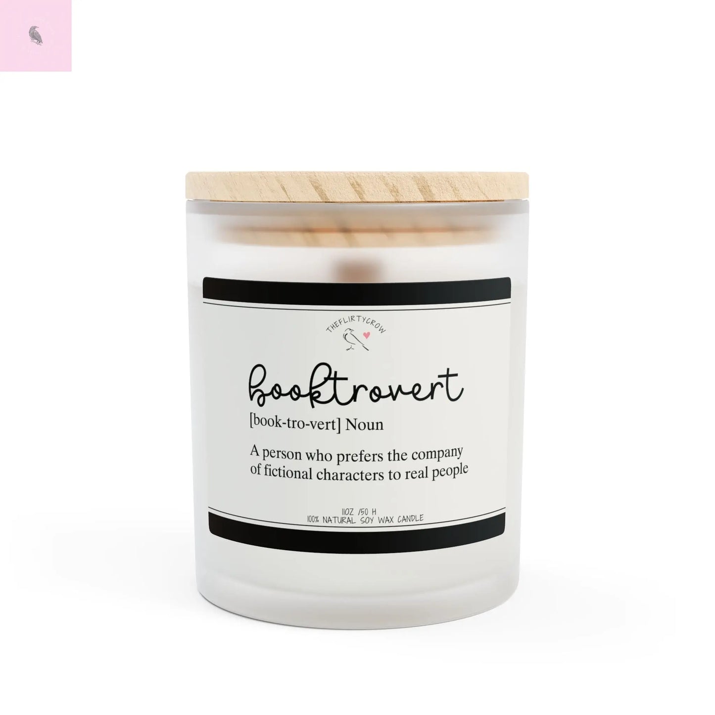 Booktrovert Candle - 11oz Frosted Glass Soy Candle for Book Lovers The flirty crow