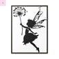 Framed canvas Fairy Silhouette Wall Art, Fairy lover Home Decor, Whimsical Framed Canvas, Fairy Gift, Kids Room Decoration, Nursery Art The flirty crow