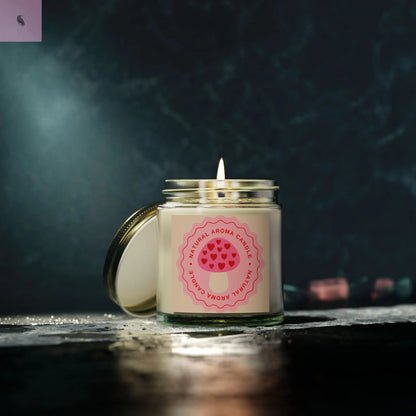 Mushroom retro Scented Candles, Coconut Apricot Wax (4oz, 9oz) the flirty crow