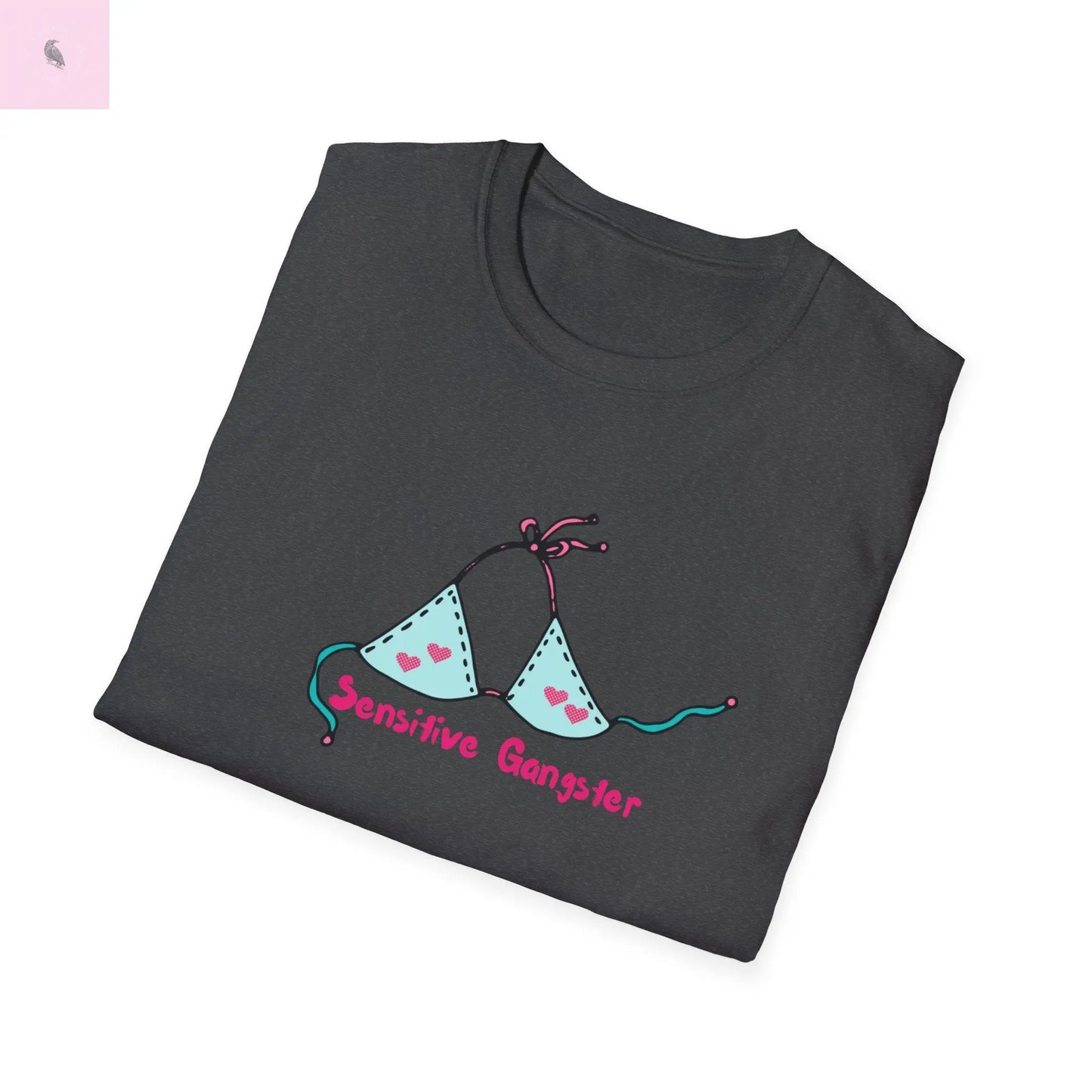Sensitive Gangster T-Shirt, Funny beach Tee, love island tshirt, Gift for her, Summer top,  Casual Wear, The flirty crow
